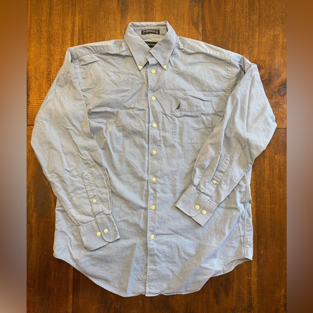 Nautica Men's Light Blue Casual Shirt